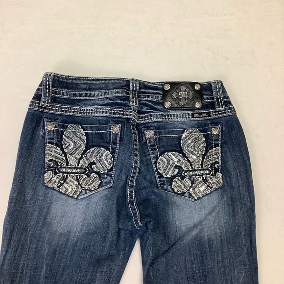 Miss Me Georgie Fleur Bootcut Jeans Sz 29 Blue - Picture 13 of 14